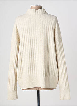 Pull coupe droite manches longues beige clair YAYA FACTORY femme
