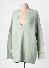 Pull col v manches longues vert YAYA femme