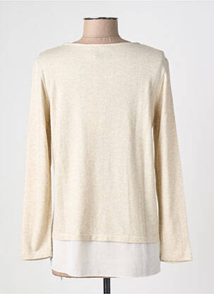 Pull coupe droite manches longues beige NINATI femme
