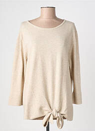 Pull col rond manches longues beige NINATI femme
