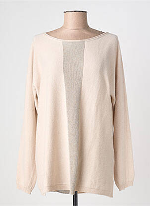 Pull coupe droite manches longues beige NINATI femme