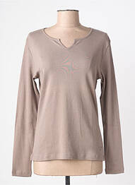 T-shirt manches longues manches longues marron LE PHARE DE LA BALEINE femme