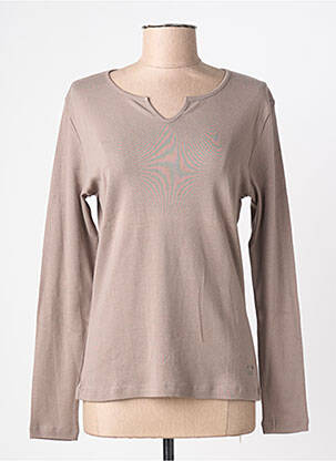 T-shirt manches longues manches longues marron LE PHARE DE LA BALEINE femme