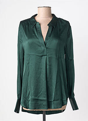 Blouse poignets boutonnés avec fente manches longues vert YAYA femme
