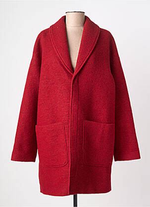 Manteau court coupe droite sans capuche rouge INDI & COLD femme
