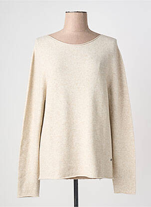 Pull col rond manches longues beige LE PHARE DE LA BALEINE femme