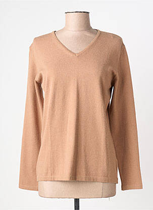 Pull coupe cintrée manches longues marron NINATI femme