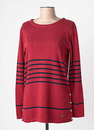 Pull col rond manches longues rouge LE PHARE DE LA BALEINE femme