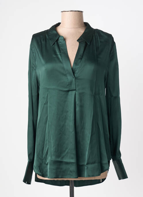 Blouse poignets boutonnés avec fente manches longues vert YAYA femme