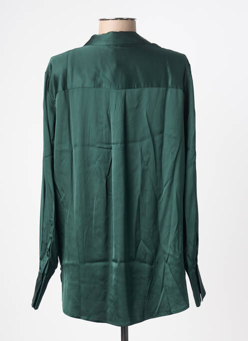 Blouse poignets boutonnés avec fente manches longues vert YAYA femme