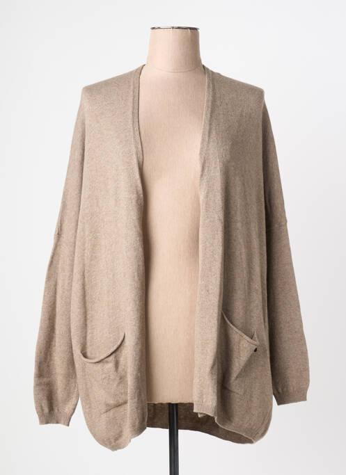 Gilet manches longues manches longues beige LE PHARE DE LA BALEINE femme