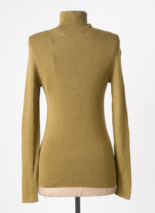 Pull col roulé coupe cintrée manches longues vert YAYA femme