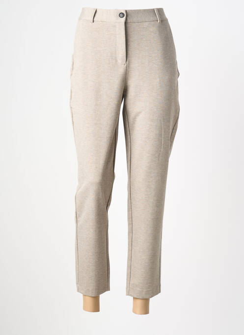 Pantalon 7/8 stretch taille normale beige YAYA femme