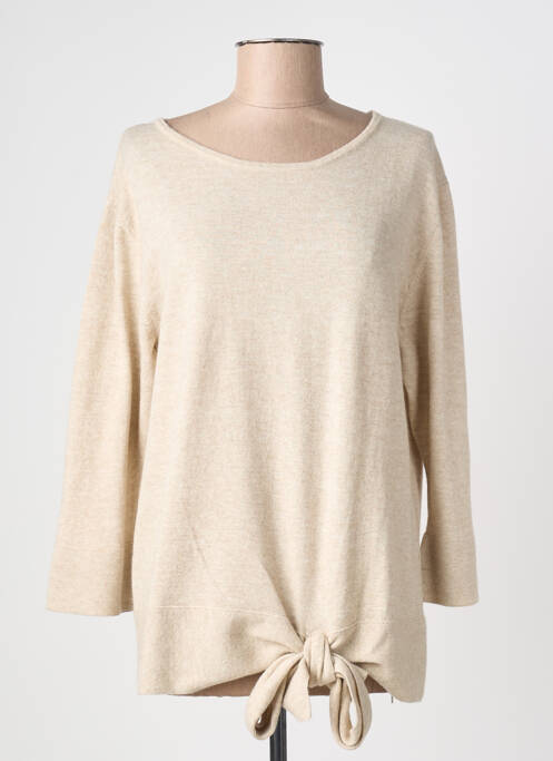 Pull col rond manches longues beige NINATI femme