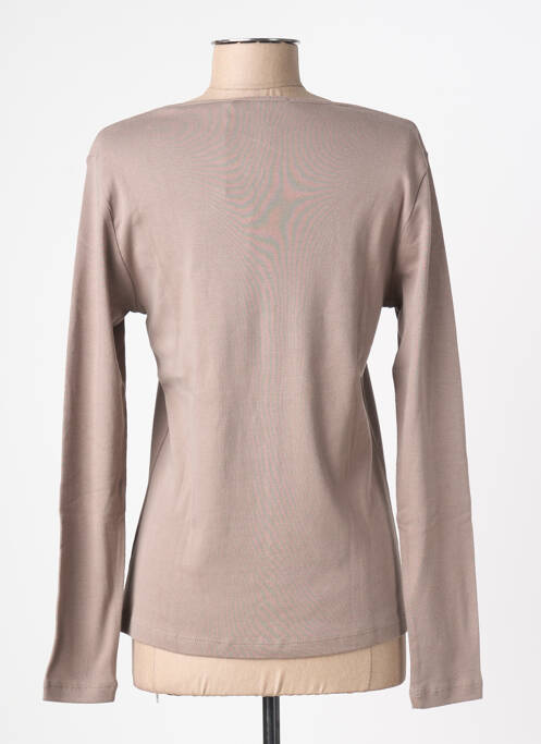 T-shirt manches longues manches longues marron LE PHARE DE LA BALEINE femme