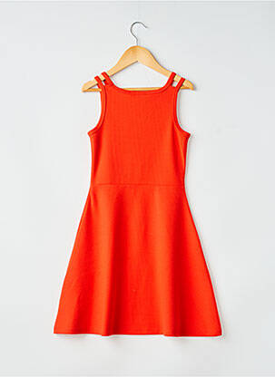Robe mi-longue fines bretelles fines bretelles orange GARCIA fille