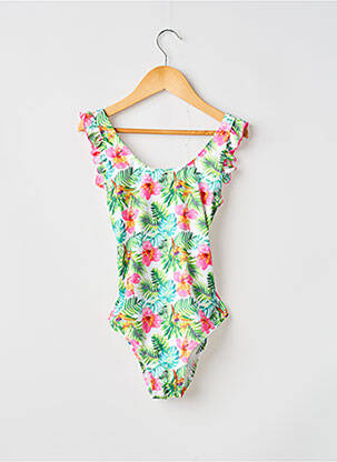 Maillot de bain 1 pièce imprimé fantaisie vert LAGON BLEU fille