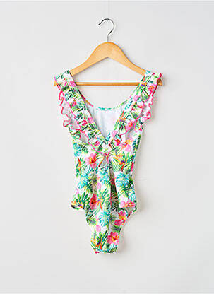 Maillot de bain 1 pièce imprimé fantaisie vert LAGON BLEU fille