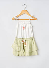 Robe mi-longue fines bretelles fines bretelles vert GARCIA fille