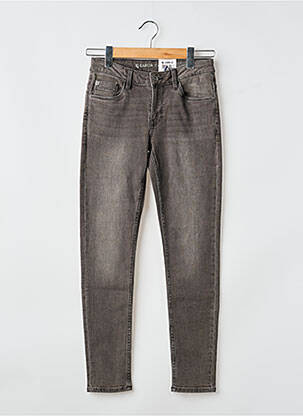 Jeans coupe slim fermeture zippée sous rabat boutonné gris GARCIA garcon