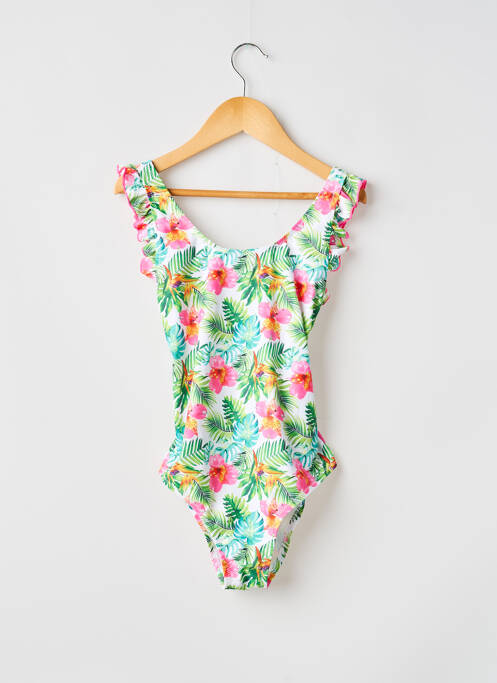 Maillot de bain 1 pièce imprimé fantaisie vert LAGON BLEU fille