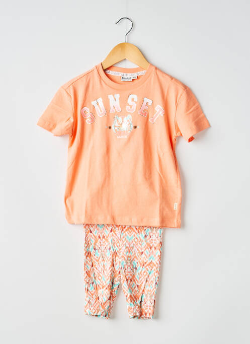Ensemble short taille élastique orange GARCIA fille