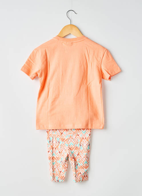 Ensemble short taille élastique orange GARCIA fille