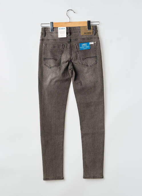 Jeans coupe slim fermeture zippée sous rabat boutonné gris GARCIA garcon