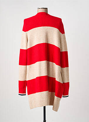Gilet manches longues resserrée sur le bas rouge CECIL femme