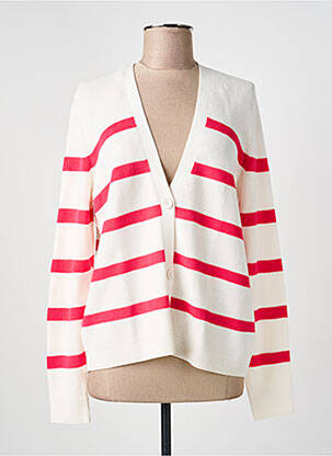 Gilet manches longues coupe cintrée blanc CECIL femme