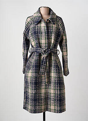 Manteau long coupe cintrée sans capuche bleu LA FIANCÉE femme