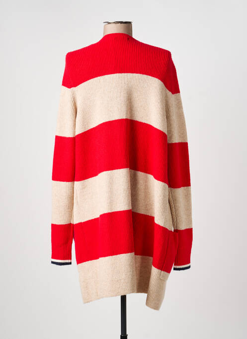 Gilet manches longues resserrée sur le bas rouge CECIL femme