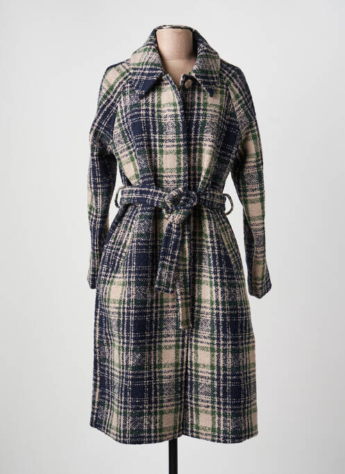 Manteau long coupe cintrée sans capuche bleu LA FIANCÉE femme