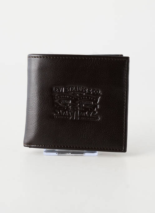 Portefeuille coutures renforcées marron LEVIS homme