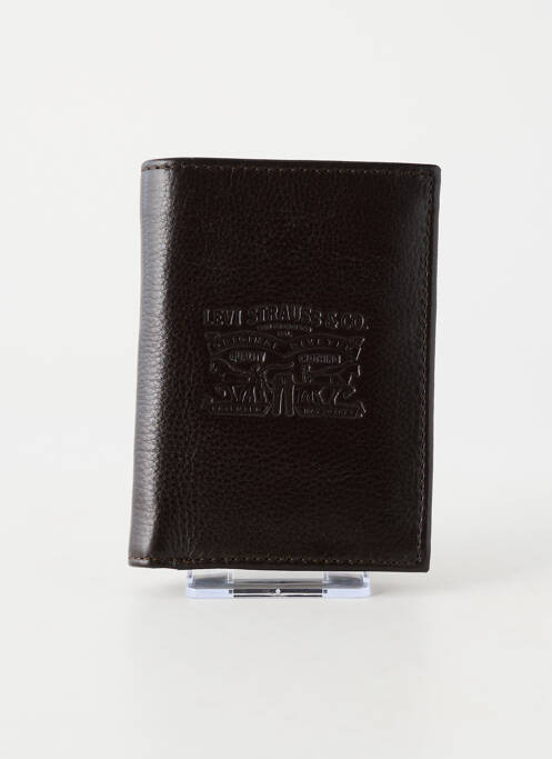 Portefeuille coutures renforcées marron LEVIS homme