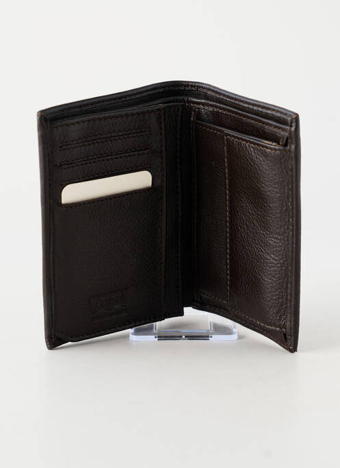 Portefeuille coutures renforcées marron LEVIS homme