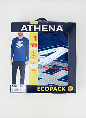 Pyjama col v bleu ATHENA homme
