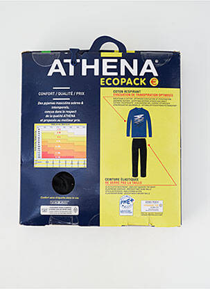 Pyjama col v bleu ATHENA homme