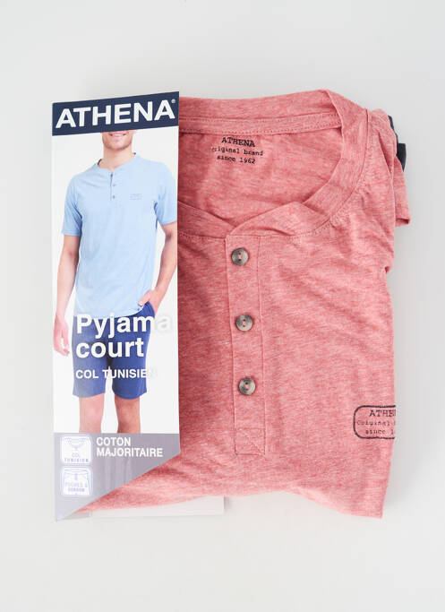 Pyjashort manches courtes rouge ATHENA homme
