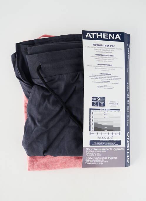 Pyjashort manches courtes rouge ATHENA homme