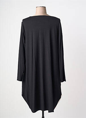 Robe mi-longue imprimé fleurs manches longues noir G!OZE femme