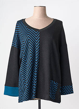 Pull coupe droite manches longues noir FRANCK ANNA femme