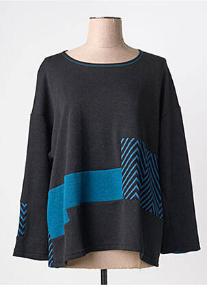 Pull coupe droite manches longues noir FRANCK ANNA femme