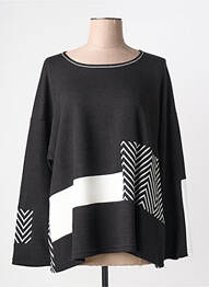 Pull stretch manches longues noir FRANCK ANNA femme