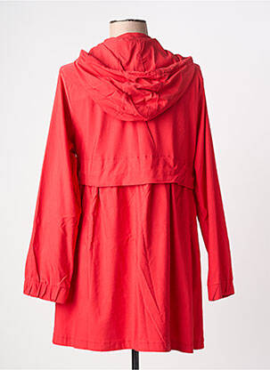 Trench tissage popeline a capuche rouge SOPHIA CURVY femme