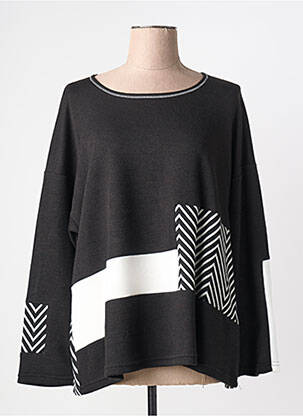 Pull stretch manches longues noir FRANCK ANNA femme