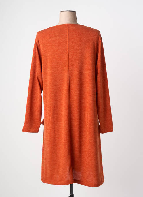 Robe pull tissage chiné manches longues orange G!OZE femme