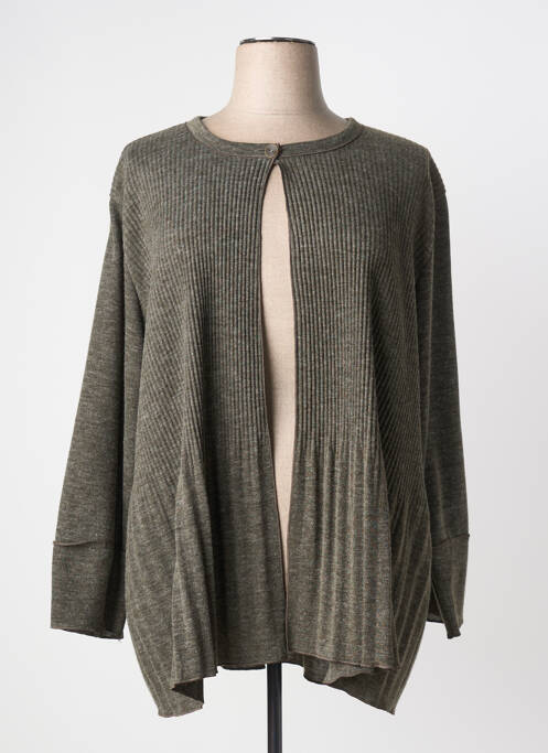 Gilet manches longues stretch vert FRANCK ANNA femme