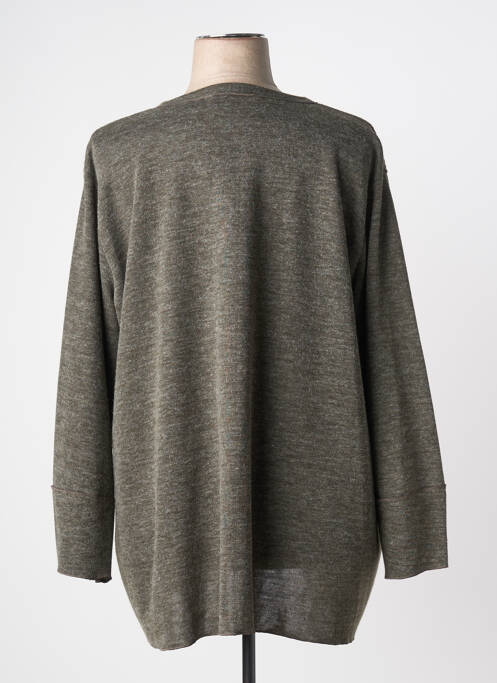 Gilet manches longues stretch vert FRANCK ANNA femme