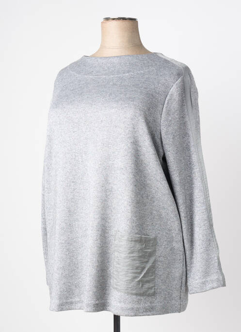 Pull tunique stretch manches longues argent SEE YOU femme